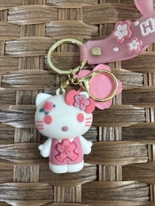 Hello Kitty Sanrio Portachiavi Zaino Clip Rosa Bianco Oro Nuovo - Foto 1 di 5