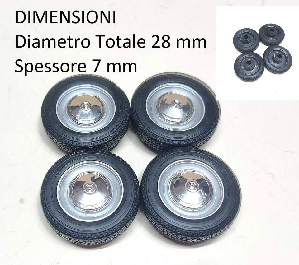 RUOTE originali Fiat 500 L del 1957 - Welly scala 1/18 - NO BURAGO 1/16 - Immagine 1 di 1