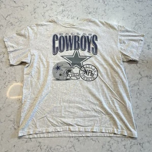 Vintage 1995 Dallas Cowboys NFL T-Shirt Gray Youth XL Helmet Logo Tee USA - Picture 1 of 5
