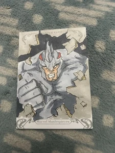 The Rhino By Arran Matthews. 2018 Marvel Masterpieces Sketch Card . It’s 1/1. - Picture 1 of 2