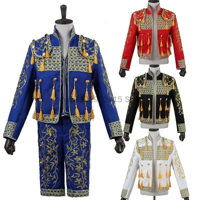 Hombre Medieval Lujo Noble Príncipe Disfraz Torero Español Ropa Flecos J Foto 1 de 4