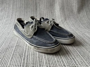 Sperry Top Sider Womens 9M Blue Gray Canvas Boat Shoes Slip On Casual J11-CH171 - Picture 1 of 24