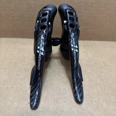 Campagnolo Super Record Carbon Fiber 11 Speed Ergopower Levers Shifters boc53 - Image 1 of 4