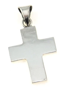 Mexico 925 Sterling Silver Basic Plain Sterling Silver Cross Pendant - Picture 1 of 7