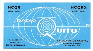 Radio QSL Quito Ecuador Sudamérica HCQR HCQRX Chile La Voz de la Capital DX - Imagen 1 de 1