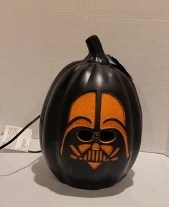 Light Up Pumpkin DARTH VADER Halloween STAR WARS 11" 2014 - Picture 1 of 11