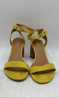 Nine West Womens Yellow Suede Open Toe Block Heel Ankle Strap Sandals Size 10M - Image 1 of 4