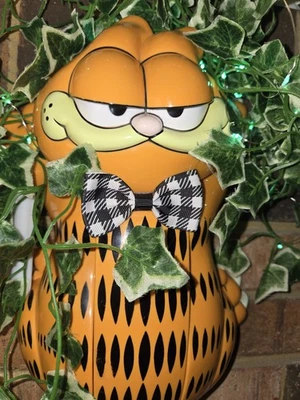  GARFIELD A+ ¡Trae una sonrisa todos los días!  Teléfono de pared o escritorio en funcionamiento con cola #1209 Foto 1 de 4