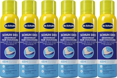 Scholl Schuh Deo Deodorant Spray Schuhe 48H Geruchsstopp Schuhspray 6x 150ml NEU