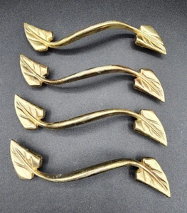 4 Leaf Drawer Pull Cabinet Handles Metal Gold Color 6 Inch C-309 - Photo 1 sur 4