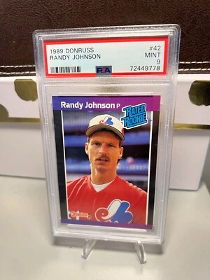 RANDY JOHNSON 1989 DONRUSS BASEBALL PSA 9 Double Error - Image 1 of 2