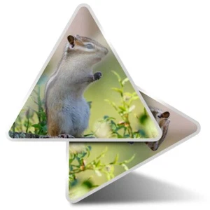 2 x Triangle Stickers 7.5cm - Cute Chipmunk Rodent Animal #44769 - Afbeelding 1 van 9