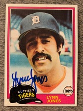 1981 Topps LYNN JONES Autographed Baseball Card #337 TIGERS