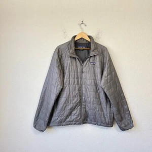 PATAGONIA Nano Puff Jacket Mens Sz XL Gray Full Zip PrimaLoft Insulated Winter - Picture 1 of 19