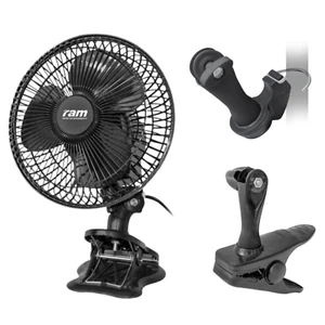 Clip On Fan RAM 6" 150mm 15W Quiet 2 Speed Adjustable Head Tent Pole Mount - Picture 1 of 4