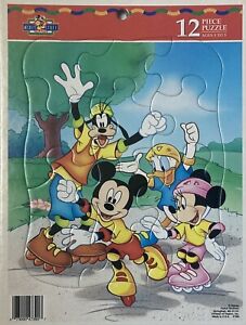 Mickey's Stuff For Kids 12 Piece Puzzle Mickey Minnie Donald Goofy Rollerblading