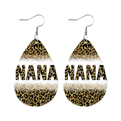 Double Sided PU Leather Teardrop Dangle Earrings - New - Nana  - Imagem 1 de 2