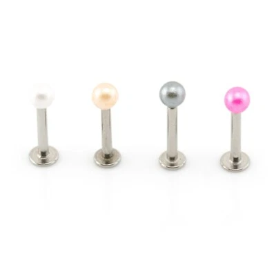Perle Labret-Stange Helix Cartilage Tragus Lippen Piercing Stahl - Bild 1 von 4