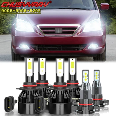 For Honda Odyssey 2005 2006 2007 2008 2009 2010 LED Headlight High/Low Fog Light - Image 1 of 4