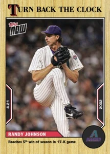 2022 TOPPS NOW TURN BACK THE CLOCK CARD ARIZONA DIAMONDBACKS RANDY JOHNSON #22 - Picture 1 of 1