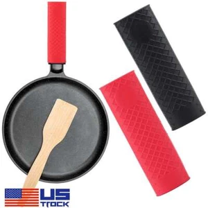 Silicone Pot Holder Cast Iron Hot Skillet Handle Cover Potholder Pan Sleeve Grip - Picture 1 of 15