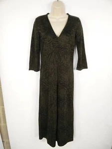 *BNWT* WOMENS ZARA SMALL KHAKI ANIMAL PRINT 3/4 SLEEVE JERSEY WIDE CROP JUMPSUIT - Picture 1 of 5