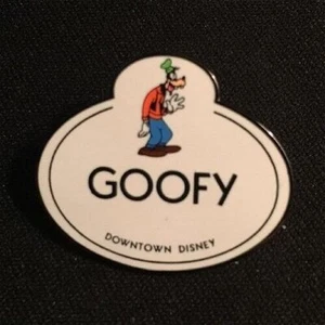 HTF OLD LE Disney pin Cast Member Goofy Downtown Disney Nametag Badge - Picture 1 of 1
