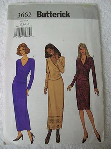 SEWING  PATTERN BUTTERICK 3662 MISSES SKIRT & TOP BIAS WRAP FRONT 12-14-16 NEW - Imagen 1 de 1