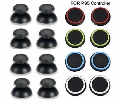 8x Joystick Caps for SONY PS5 DualSense 3D Analog Thumb Stick +8x Silicone Grips - Image 1 of 4
