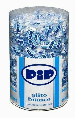 PIP Alito Bianco Caramelle Confettate Barattolo Gusto Menta - 800 Pezzi (89681)