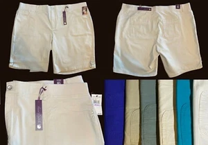 Neu mit Etikett Gloria Vanderbilt Damenshorts Kristine Größe 22W Komfort Stretchbund - Bild 1 von 3