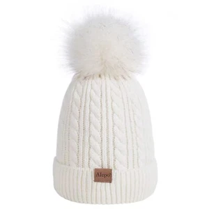 Kids Winter Beanie Hat Children's Warm Fleece Lined Knit Thick Ski Cap with P... - Picture 1 of 7