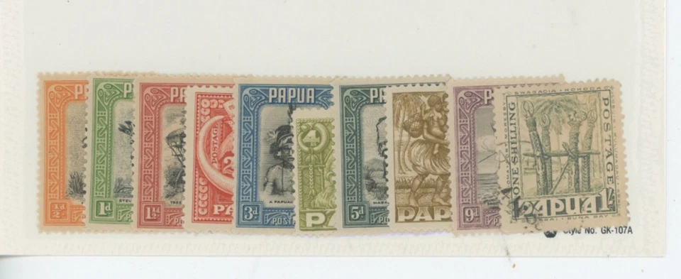 PAPÚA -- Conjunto corto de estampillas postales entre Scott #94-#103 Foto 1 de 1