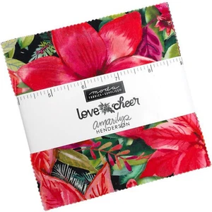 Love & Cheer Moda Charm Pack 42 100% Cotton 5" Precut Fabric Squares - Picture 1 of 6