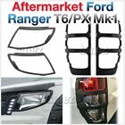 Matte Black Front Rear Tail Light Lamp Cover Ford Ranger PX Wildtrak T6 MK1 2G