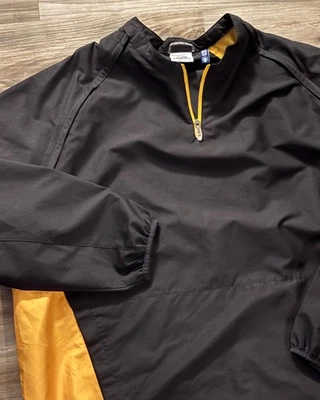 Majestic Cool Base 1/4 Zip Pullover Men's 2XL Black Yellow Removable Sleeve READ - Image 1 of 4