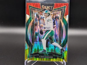 2024 Panini Select AARON RODGERS #40 Concourse Red & Yellow Shock Prizm - Picture 1 of 2
