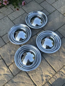 1972 '73 FORD Truck F150 F250 DODA Trim Ring Wheel Set & 4 Baby Moon Hubcaps - Picture 1 of 22