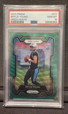 2023 Prizm Bryce Young GREEN WAVE PRIZM Rookie Card #311 RC GRADED PSA 10 GEM MT - image 1 of 2