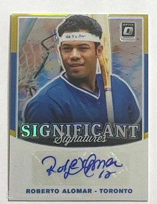 2019 Panini Donruss Optic Roberto Alomar Significant Signatures Gold Auto 7/7 - Image 1 of 2