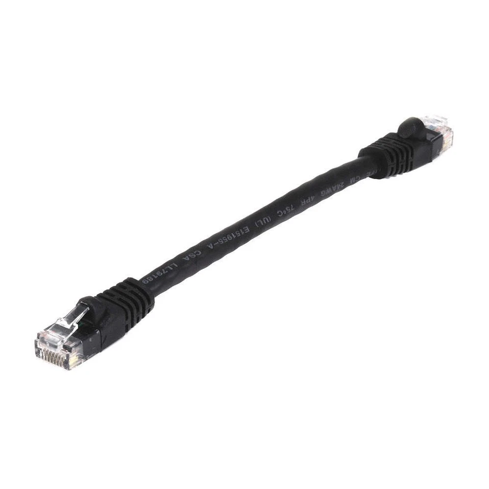 MONOPRICE 7498 Patch Cord,Cat 6,Booted,Black,0.5 ft. 13U522 - Image 1 of 1