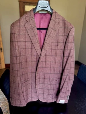 Corneliani Sport Coat Virgin Wool Light Weight Plaid NWT 54EU/44US Made In Italy - Image 1 of 4