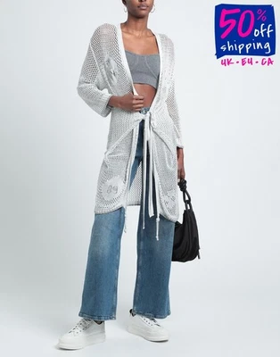 RRP€263 ELISA CAVALETTI By DANIELA DALLAVALLE Cardigan IT42 US6 UK10 M Grey - Image 1 of 4