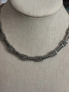 Vintage Sterling Silber Markasiten Art Deco Halskette 16 cm - Bild 1 von 5