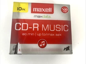 MAXELL 10 Pack CD-R Music 80 Minutes 700 MB 32X Compact Disc DIGITAL - Picture 1 of 7