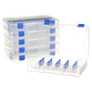 4007 Tuff Trainer, 24 Compartments, 6 Pack, Clear, 11 inches,Fishing Tackle Box - Picture 1 of 5