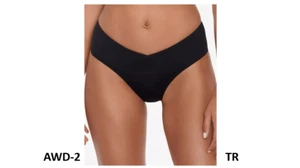 Lauren Ralph Lauren Womens Mid-Rise V-Cut Bikini Bottoms, Black,8 - Picture 1 of 4