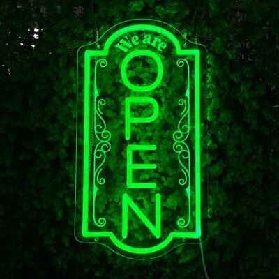 Vertical open sign Vertical Open Led Sign Neon Sign business window light ver... - Image 1 of 4