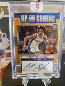 Cade Cunningham 2021-22 Panini Contenders Optic Up and Coming Auto Orange /25 RC