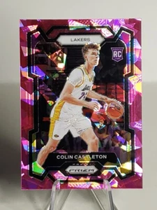 2023 Panini Prizm Colin Castleton Pink Cracked Ice Prizm Rookie LA Lakers RC - Bild 1 von 2